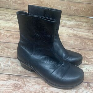Abeo Black Leather Ankle Boots - Minimal Zip Booties